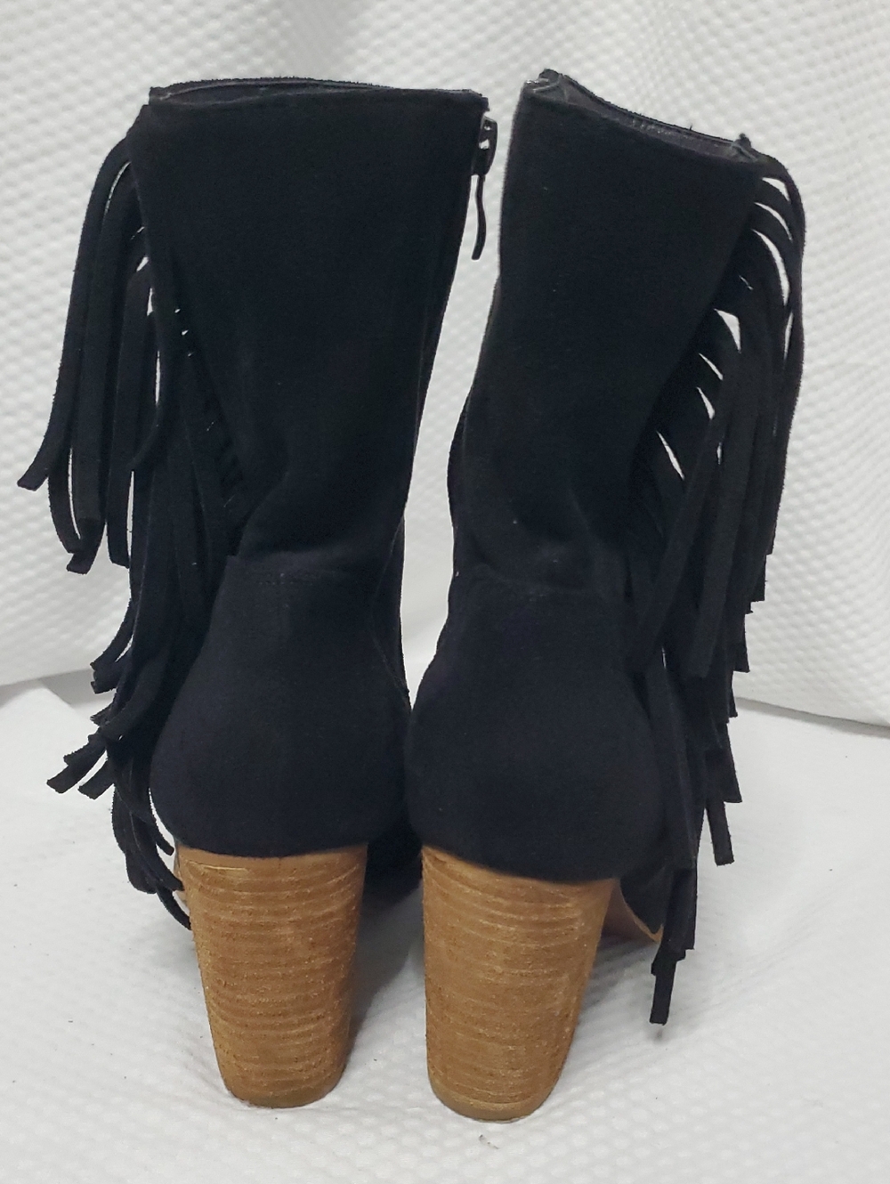 Vici Faux Suede Fringe Boots - 8 - Picture 4 of 11